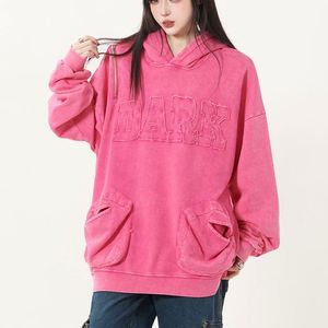 Sweat à capuche surdimensionné brodé personnalisé, poids lourd, délavé à l'acide 100% coton, teint uni, saison d'hiver pour hommes et femmes - Product Image 6