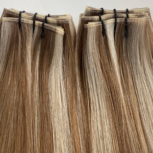 Di qualità di lusso doppio disegnato europeo Remy umano genio trama <span class=keywords><strong>capelli</strong></span> estensione scuro/luce/pianoforte/Balayage colore in magazzino - Product Image 5