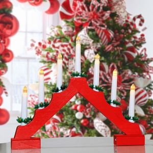 Artículo en Oferta: Velas Navideñas de Madera de 7L con Luz LED Cálida Blanca y Roja, Estilo Vintage con Temporizador - Product Image 4