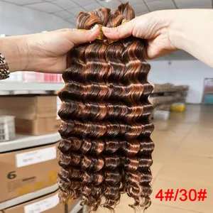 100% Natuurlijke Kleur Unwefted Hair Extensions Geen Inslag Bulk Diepe Golf Menselijk Haar Voor Vlechten