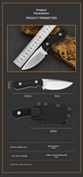 Couteau de survie pliable multifonctionnel Eagle Blade en acier D2, haute dureté, manche G10, pour camping, chasse et bricolage