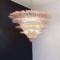 Lustre en verre de luxe français moderne, lampe suspendue rétro en fer à 3 niveaux côtelés, luminaire suspendu pour villa, salon, salle à manger, décoration intérieure