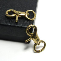 Mousqueton pivotant en laiton massif, fermoir à déclenchement pour laisse d'animal, collier, sangle de sac, porte-clés, finition laiton poli