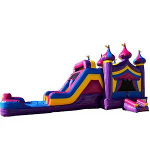 Castillo Inflable Comercial con Tobogán de Agua, Diseño de Princesa, PVC, Capacidad de 500 kg, Casa de Brinco de Doble Carril para Eventos y Fiestas al Aire Libre - Product Image 1