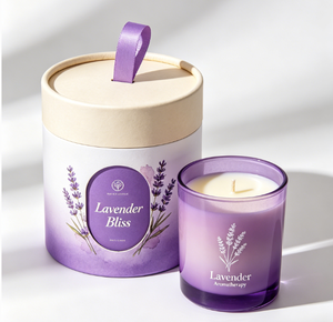 Custom Craft Paper Tube Recyclable Packaging with Purple Glass Design for Scented <b>Candle</b> Gift & Cosmetic - Product Image 1