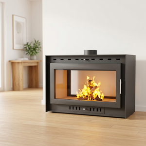 Cheminée à <span class=keywords><strong>bois</strong></span> PANSEE TH-930 à double vitrage, construction en fonte, design moderne, installation autonome, durable - Product Image 6