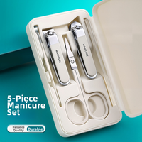 Ensemble de coupe-ongles classique anti-éclaboussures en acier inoxydable 5/7 pièces, kit de manucure et pédicure, boîte personnalisée avec logo, professionnel, portable, cadeau
