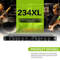 Égaliseur audio crossover professionnel 234XL stéréo 4 voies mono avec connecteurs XLR, équipement périphérique sonore passif en métal
