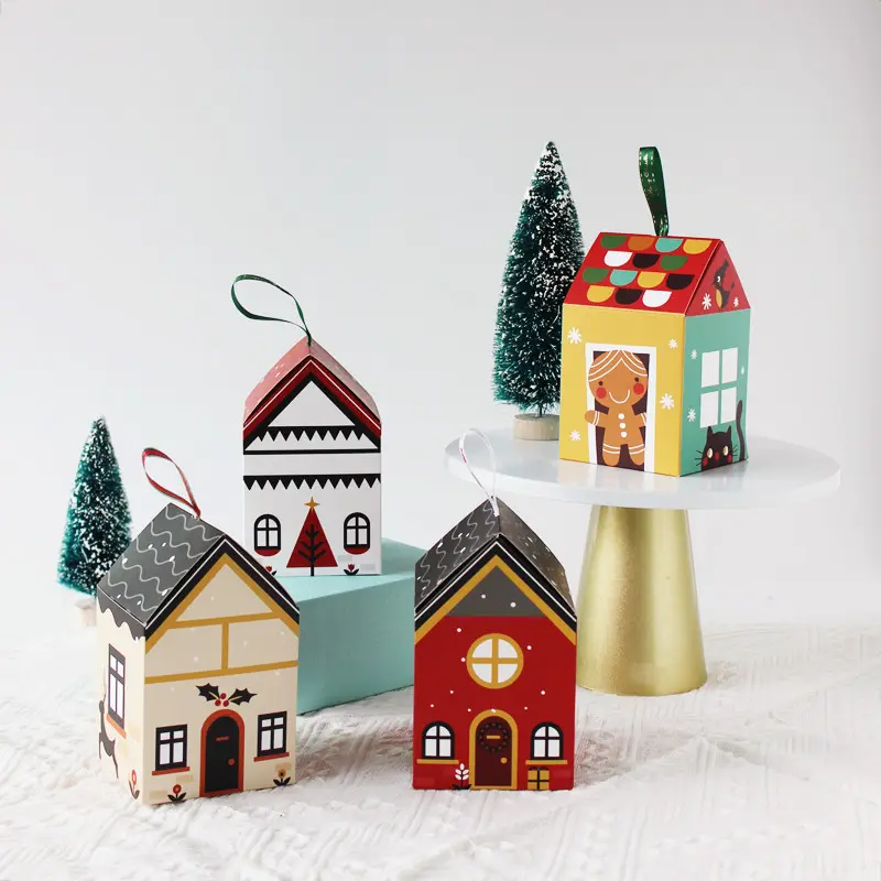 クリスマスパッキングギフトボックス手作りキャンディーアップルボックスウエストポイントボックス装飾リボンパーティー用品