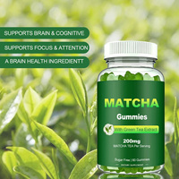Gomitas de Matcha de Marca Privada Personalizadas, Suplemento Dietético Sin Azúcar con Extracto de Té Verde, 200 mg de Matcha por Porción