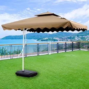 Hoge Kwaliteit Custom Opvouwbare Uv50 Waterdichte Tuin Parasols Buiten Opknoping Patio Cantilever Bananenparaplu 'S Met Crank Lift