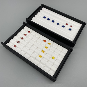 Coffret de luxe FORTE pour pierres précieuses, grand plateau de présentation pour diamants et bijoux, boîte de rangement exquise en cuir pour pierres précieuses - Product Image 1
