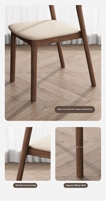 <span class=keywords><strong>Chaise</strong></span> de salle à manger moderne en <span class=keywords><strong>bois</strong></span> blanc avec siège rembourré de style <span class=keywords><strong>scandinave</strong></span> pour la cuisine à domicile, le restaurant <span class=keywords><strong>et</strong></span> le café - Product Image 5