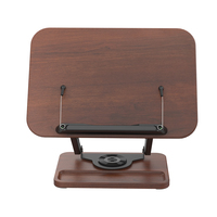 Support portable pliable en bois pour ordinateur portable, rotatif à 360 degrés, support de lecture réglable en hauteur pour 17 pouces