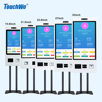 Autoservicio 15 21 24 27 32 pulgadas quiosco de pantalla táctil capacitiva quioscos de pago de impresión de boletos terminal táctil interactivo