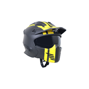 Casco Modular Integral JPX MX 726 R, con un brillante motivo amarillo MX 04 para aventuras de motocross audaces y dinámicas. - Product Image 1