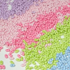 Wholesale 6*4mm Acrylic Opaque Color Peanut Shaped Berry Loose Beads Czech Glass Seed Beads For Jewelry Making