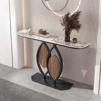 Table d'Entrée Luxe Italien, Console Murale Style Minimaliste avec Plateau en Dalle de Roche Créative