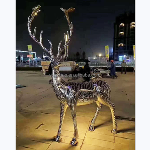Escultura de Arte Metálico de Acero Inoxidable con Forma de Ciervo para Decoración de Jardín y Parque al Aire Libre Moderno Senzhao - Product Image 2