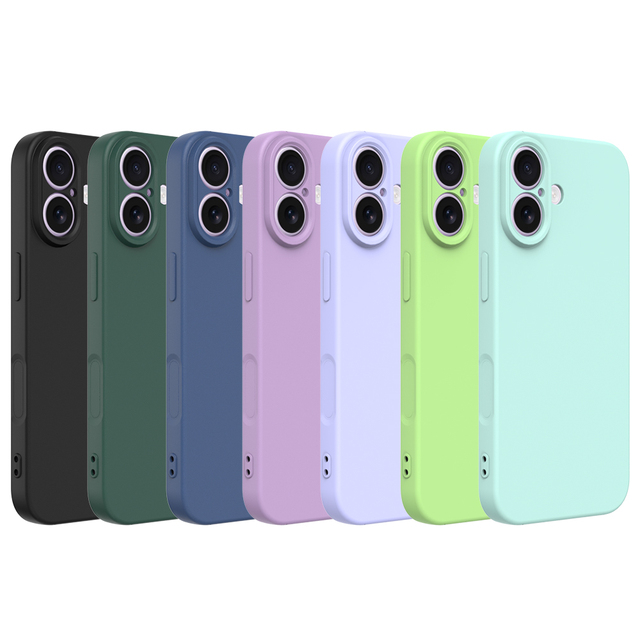For iPhone 17 TPU Case - Silicone Oil Spray Finish, Matte Skin Feel, Velvet Lining, Multi-Color Options, MOQ 10 Factory Stock