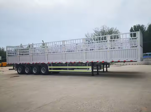 Semirremolque de Caja de Transporte Pesado de 3 Ejes con Paredes Laterales Abatibles para Ganado y Vallas, de Fábrica - Product Image 4
