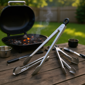 Pinzas para parrilla Metaltex, paquete de 6, herramientas de barbacoa de acero inoxidable para cocinar al aire libre - Product Image 3