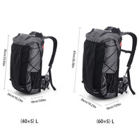 Mochila de Senderismo Impermeable Personalizada de Fábrica con Certificación BSCI, Bolsa de Viaje para Campamento al Aire Libre, Mochila de Nailon Ultraligera de Moda de 56-75L
