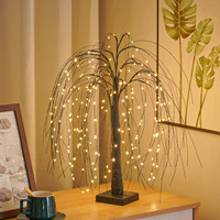 Lámpara LED de 60CM con forma de sauce, luz blanca cálida, ramas ajustables, árbol de hadas, decoración para el hogar, venta al por mayor