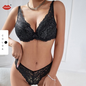 Lingerie européenne et américaine ensemble de sous-vêtements pour femmes ensemble de lingerie imprimé en dentelle S-XL sous-vêtements <span class=keywords><strong>soutien</strong></span>-<span class=keywords><strong>gorge</strong></span> en dentelle et ensembles de slips - Product Image 3