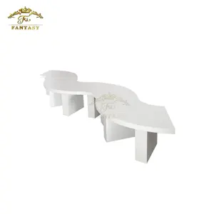 Высококачественный белый банкетный стол в форме s из МДФ, обеденный стол для детской вечеринки