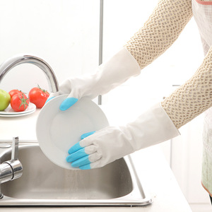 Nitrile Dishwashing <b>Gloves</b> 32.5 Cm Two Color Waterproof For Kitchen Household Chores - Product Image 1