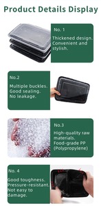 36oz bán buôn BPA free nhựa dùng một lần container thực phẩm bữa ăn Prep <span class=keywords><strong>4</strong></span> khoang ăn trưa Hộp bao bì Chứa đưa ra hộp - Product Image 3