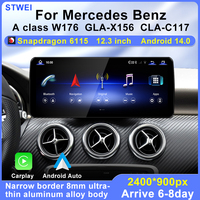 STWEI Android14.0 pemutar Multimedia mobil, pemutar Video Multimedia Radio mobil 2013-2019 12.3 inci CLA-C117 GLA-X156 W176 Kelas a