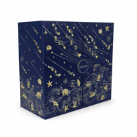 Boîte Cadeau Rigide de Luxe en Papier Bleu Marine avec Étoile Dorée, Fermeture Magnétique Double Porte, Emballage Cosmétique et Bijoux, OEM ODM Vente en Gros