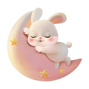 Phòng trẻ em sơn trang trí màu hồng phim hoạt hình thỏ dẫn Tường Đèn công chúa phòng tường nghệ thuật trang trí - Product Image 6