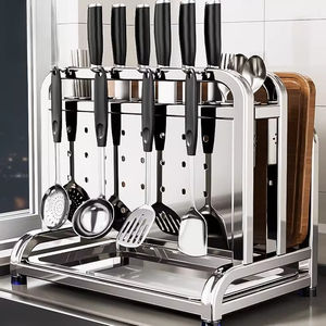 Soporte Multifuncional de Acero Inoxidable para Cuchillos, Organizador de Utensilios de Cocina, Tabla de Cortar, Soporte para Tapas de Ollas - Product Image 5