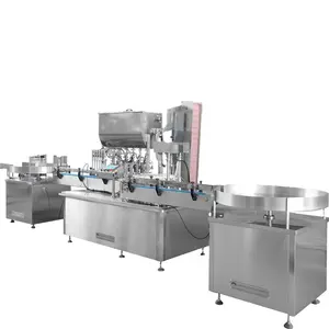 LOM Tin Can Vial Oral Liquid glass bottle juice milk bottling Line filling Capping labeler machine