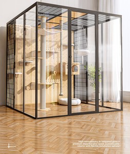 Villa pour chat personnalisée, espace intérieur extra large, grande cage pour chat, balcon, armoire, maison en verre panoramique, maison pour oiseaux, maison pour chien - Product Image 1
