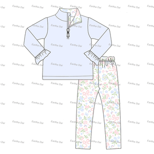 <span class=keywords><strong>Abbigliamento</strong></span> per bambini abiti con volant per ragazze stampa floreale due pezzi personalizzati per bambini inverno <span class=keywords><strong>abbigliamento</strong></span> Legging set - Product Image 3