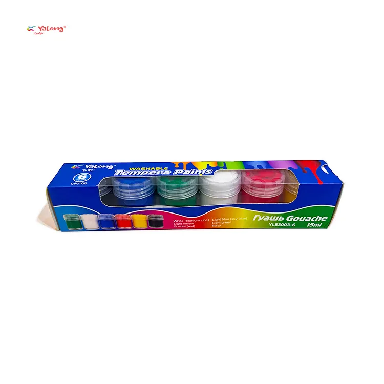 Yalong Brand Classic Painting fornisce 6 colori colori lavabili arte uso pigmento Gouache