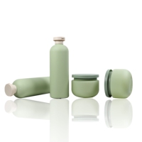 Bouteille de shampoing en plastique HDPE vert biodégradable, emballage cosmétique doux pour Lotion corporelle 250ml 300ml 400ml 500ml