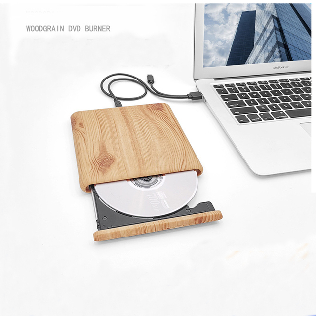 Wood Grain USB 3.0 External Optical Drive CD DVD Burner Computer Notebook Mobile Player