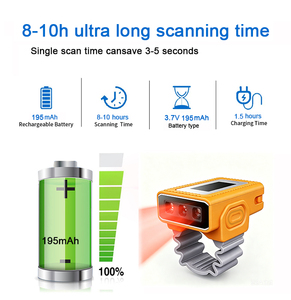 EDOO AI1520 Mini Lecteur de Code-Barres Portable 2D Sans Fil 2.4G avec Indicateur de Niveau de Batterie 195mAh, Anneau de Doigt Portable Ultra-Léger - Product Image 2