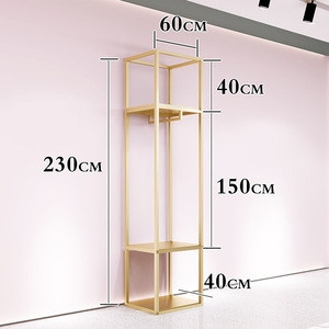 Rak <span class=keywords><strong>display</strong></span> kain berdiri Mode desain eceran logam rak pakaian emas butik - Product Image 5