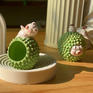 <b>Cute</b> Duck With Pig Figurine Plastic Resin <b>Doll</b> Indoor Decoration Gift For Qixi Festival - Product Image 2