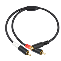 Câble audio RCA mâle vers RCA femelle de 0,3 m de longueur avec gaine en PVC, compatible avec lecteur DVD, HDTV, ordinateur, haut-parleur