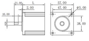 Motor paso a paso híbrido de alta precisión personalizado de 57 mm, 2 Nm de par de retención, 6 A, <span class=keywords><strong>Nema</strong></span> <span class=keywords><strong>23</strong></span>, trifásico, ángulo de paso de 1.8°, certificado RoHS CE, 3D - Product Image 4