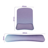 Simplicité bleu couleur repose-poignet ensemble de tapis de souris clavier ergonomique conception de bureau base en caoutchouc mousse à mémoire ensemble de tapis de souris pour le bureau