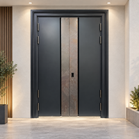 Porte d'entrée extérieure en acier standard pour projets, avec quincaillerie complète, pour le développement de logements et d'hôtels