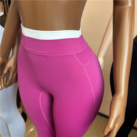 Ensemble de yoga 2 pièces Jiubaju pour femmes, tenue de sport contrastée, vêtements de gym, tenue de course et d'entraînement